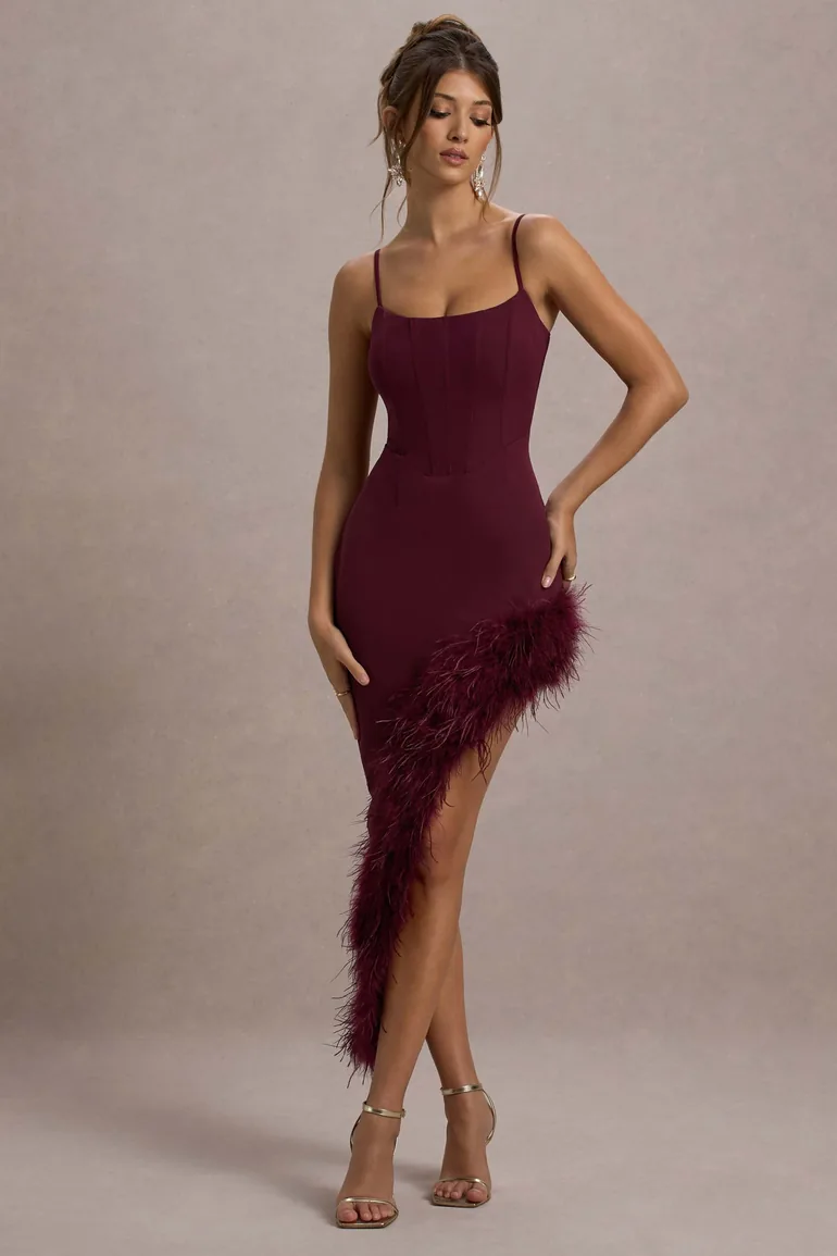 burgundy ladies dresses Burgundy beaded gown | Ladies summer formal dresses