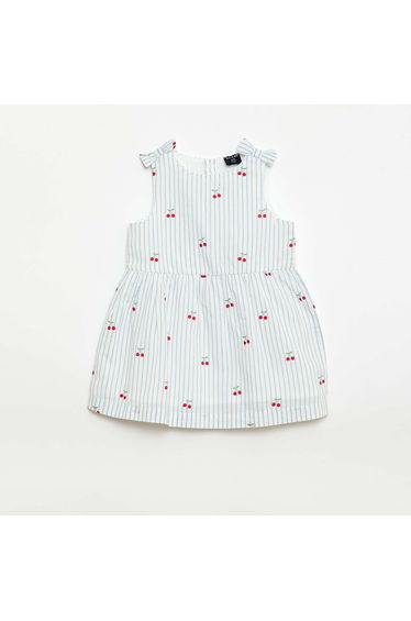 Sleeveless flared dress WHITE