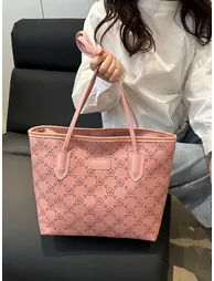 Pink Floral Print Shoulder Bag - 1