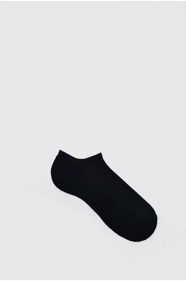 7 PK Plain Sport Half Terry Trainer Socks - black