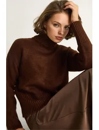 LUCCI Oversized Knit Turtleneck Sweater - 1