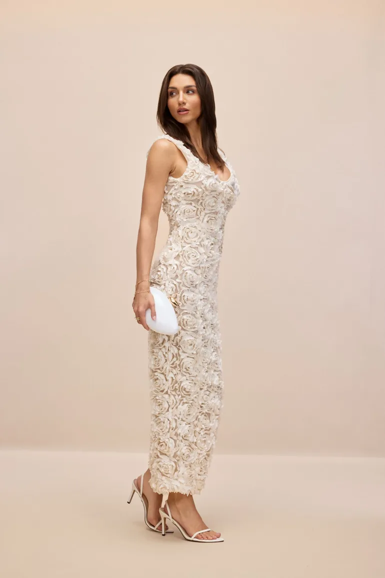 Venus Floral Applique Sleeveless Maxi Dress - 5