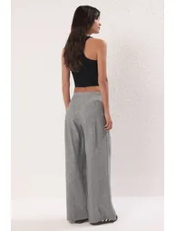 Grey Wide Leg/Wide Leg Woven Trousers - 3