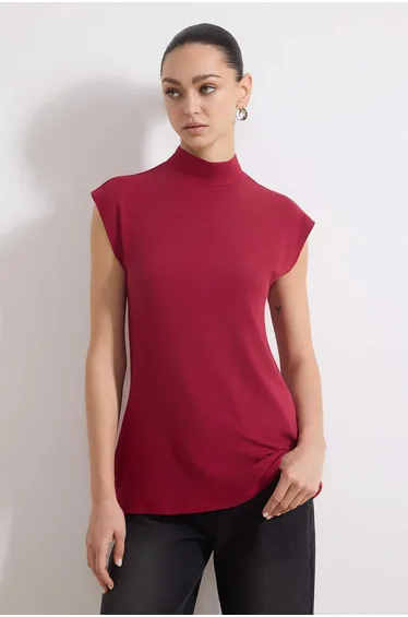 Black-Burgundy Fitted Viscose Single Jersey Plain Knitted