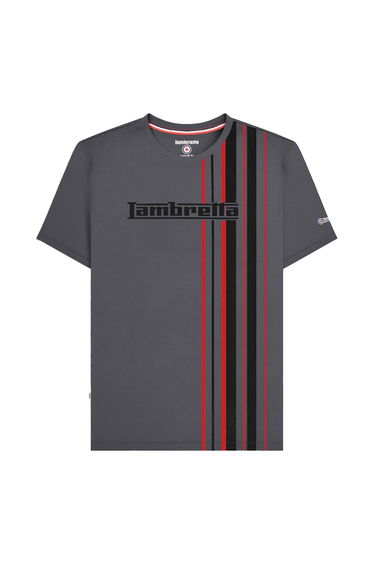 Lambretta Mens Racing Stripe T-Shirt - Iron