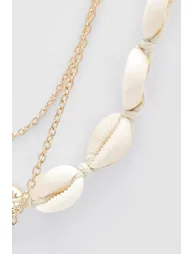 Shell Multi Layer Choker Necklace - gold - 2