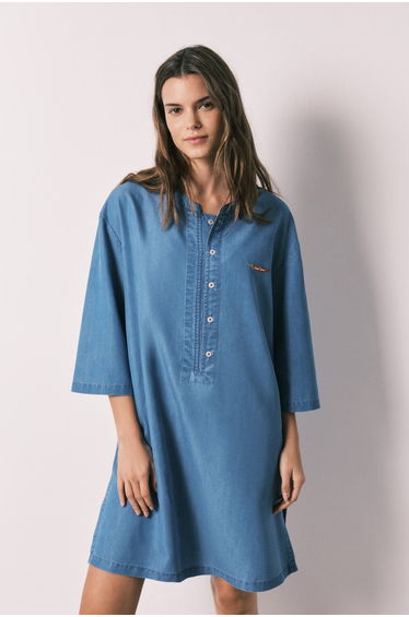 Blue light denim short camisole