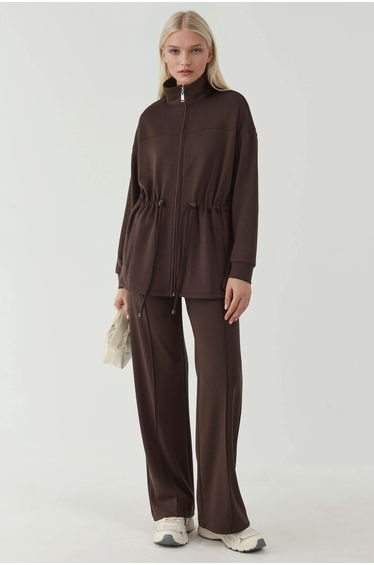 Modal Touch Long Jacket with Adjustable Waist
