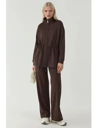 Modal Touch Long Jacket with Adjustable Waist