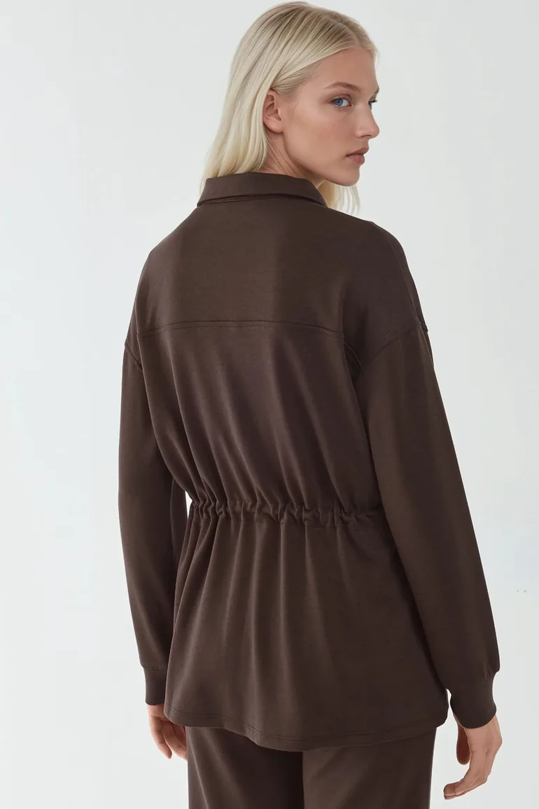 Modal Touch Long Jacket with Adjustable Waist - 2