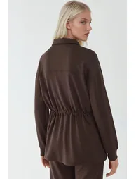 Modal Touch Long Jacket with Adjustable Waist - 2