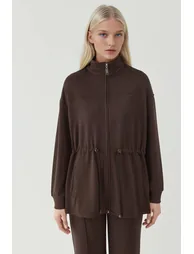 Modal Touch Long Jacket with Adjustable Waist - 1