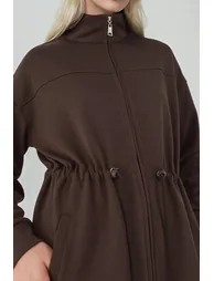 Modal Touch Long Jacket with Adjustable Waist - 4