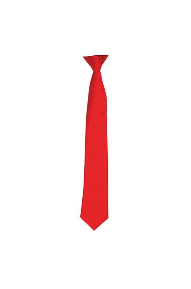 Premier Colours Mens Satin Clip Tie - Red