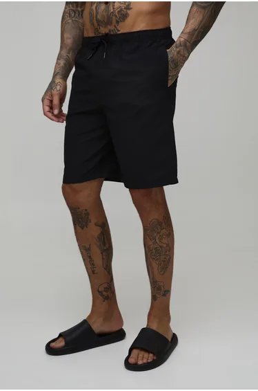 Tall Long Length Swim Short - black