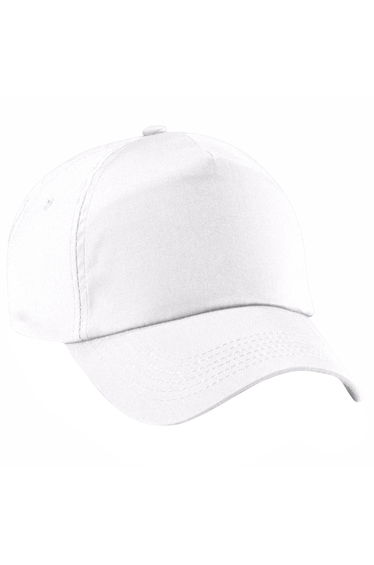 Beechfield Unisex Plain Original 5 Panel Baseball Cap - White