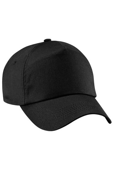 Beechfield Unisex Plain Original 5 Panel Baseball Cap - Black