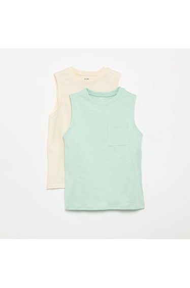 2-Pack Tank Tops with Chest Pocket GREEN