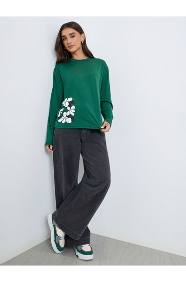 Women Floral Graphic Long Sleeve T-Shirt