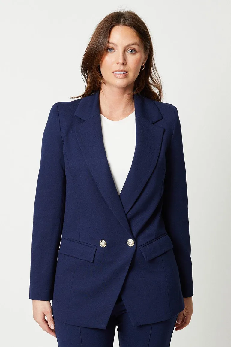 Premium Ponte Double Breasted Blazer