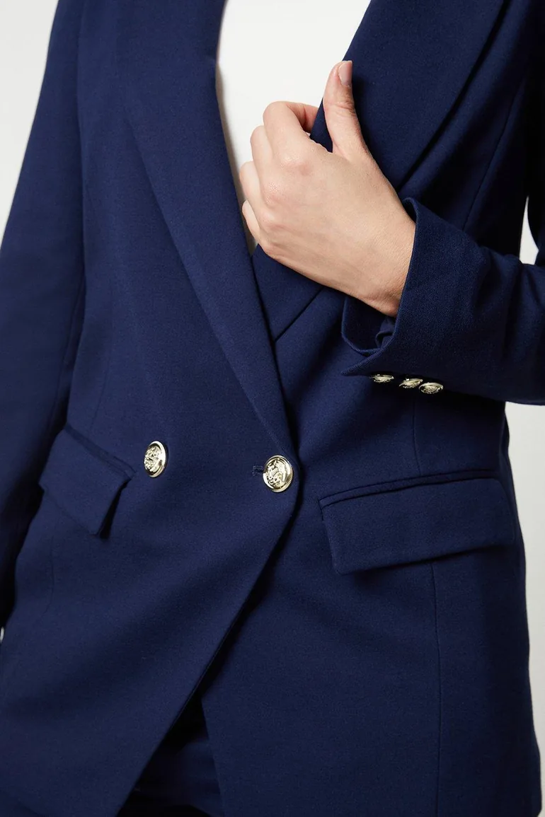Premium Ponte Double Breasted Blazer - 3