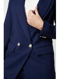 Premium Ponte Double Breasted Blazer - 3