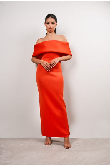 Strapless Maxi Dress - Orange