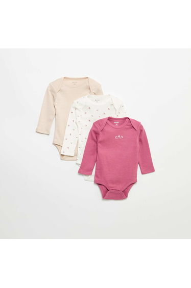 Pack of 3 long-sleeved bodies WHITE