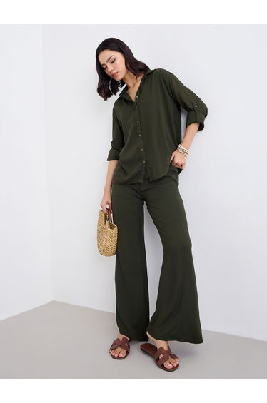 Women Crinkled Oversized Shirt and Pants Co-Ords