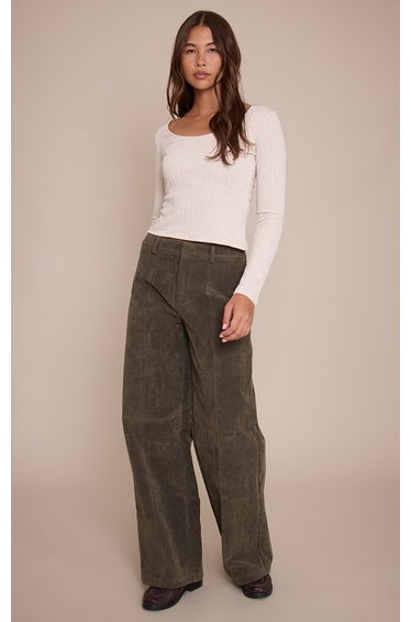 Cream Cable Scoop Neck Long Sleeve Top