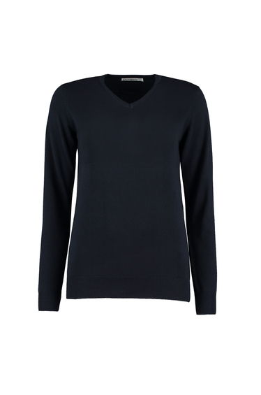 Kustom Kit Womens/Ladies Arundel Cotton V Neck Sweatshirt - Navy