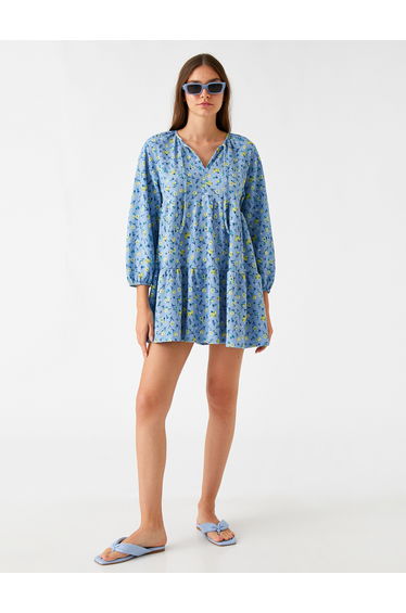 Voluminous Mini Dress Puff Sleeve