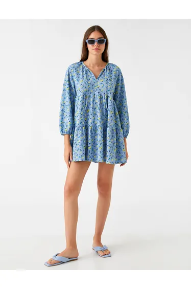 Voluminous Mini Dress Puff Sleeve