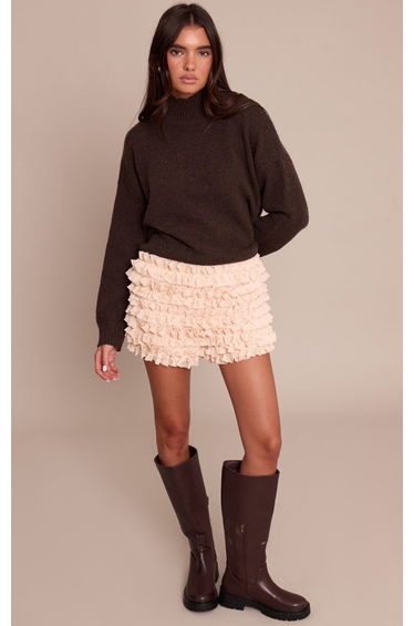 Beige Chiffon Ruffle Bloomers