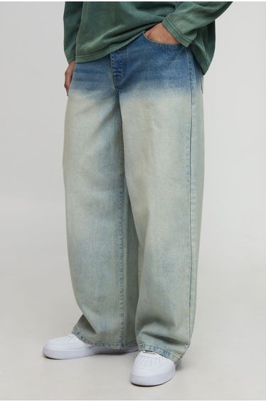 Baggy Fit Washed Jeans - stonewash