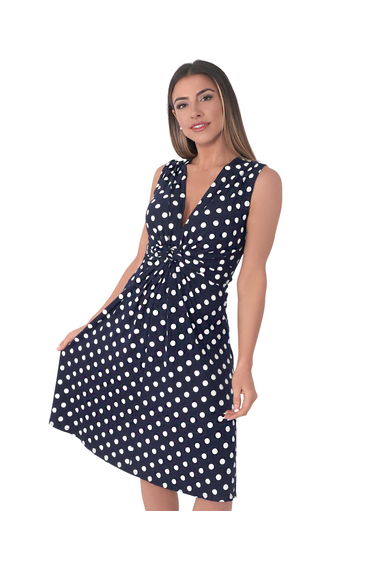 Knot Front Polka Dot Mini Dress