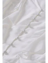 Fluttering Ruffle Ladder-Lace Buttoned Sleeveless Top in White for Grocery Run & Neighborhood Walk - 6
