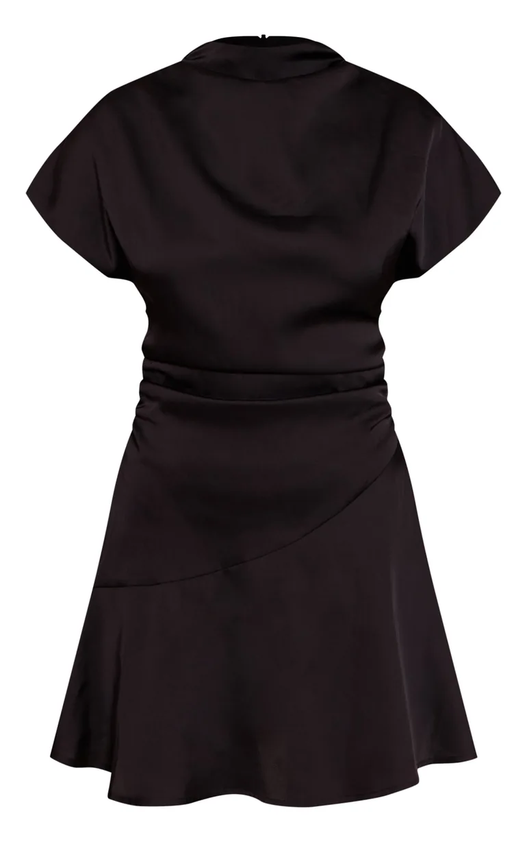 Black Satin Cap Sleeve Mini Dress Prettylittlething Black : Party Dresses : VogaCloset Oman Black Satin Cap Sleeve Mini Dress Prettylittlething Black : Party Dresses : VogaCloset Oman