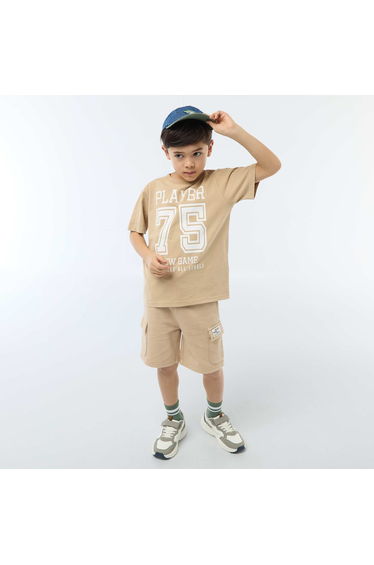 Multi-Pocket Fleece Shorts BEIGE