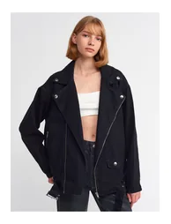 Long Biker Jacket-Black - 1