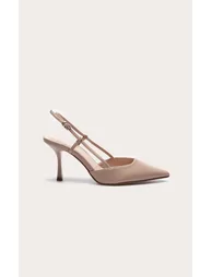 Wide Fit Mushroom Pu Point Toe High Stiletto Court Heels - 1