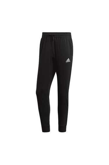 Men's adidas Essentials Single Jersey Tapered Cuff Joggers in Black