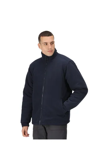 جاكيت رجالي فليس عازل للحرارة مبطن بدرزات - كحلي