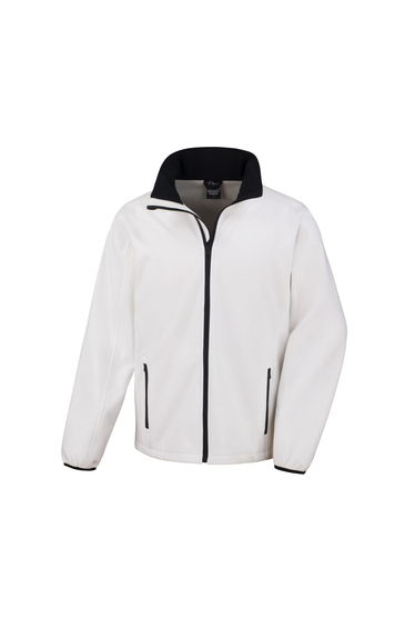 Result Core Mens Printable Soft Shell Jacket - White/Black