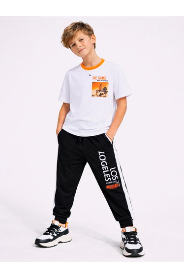 Teen Boys Basketball Print T-Shirt and Joggers Set