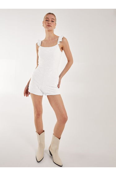 Back Detail Broderie Playsuit