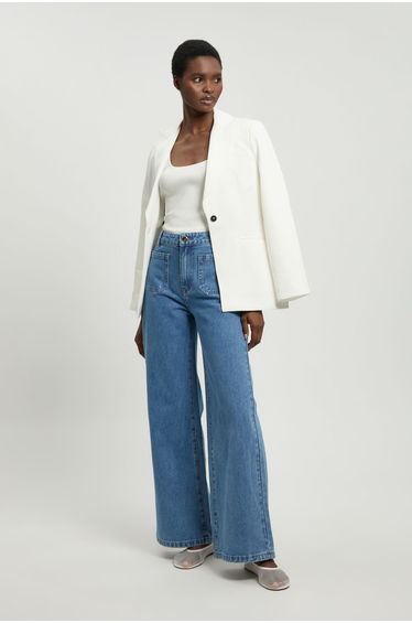 Denim Straight Leg Pocket Jean