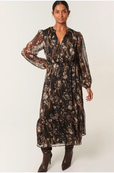 Button Front Midi Dress