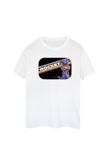 Guardians Of The Galaxy Volume 3 Womens/Ladies Rocket Raccoon Pose Cotton Boyfriend T-Shirt - White