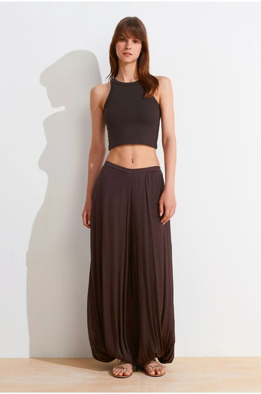 DILVIN Ribbed Cotton-blend Sleeveless Crop Top